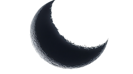 crescent moon on transparent background