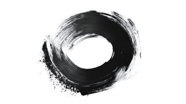 circle brush stroke on transparent background - Powered by Adobe
