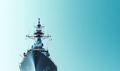 Naval Vessel Against a Blue Sky