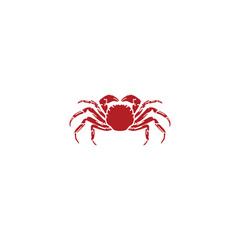 red crab isolated, simple logo crab