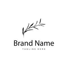 Obraz premium Botanical logo design plant ornament nature plant icon flower leaf line model