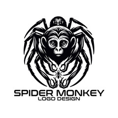 Spider Monkey Vector Logo Design