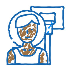 basketball female sport doodle icon sketch vector. basketball female sport sign. isolated symbol illustration