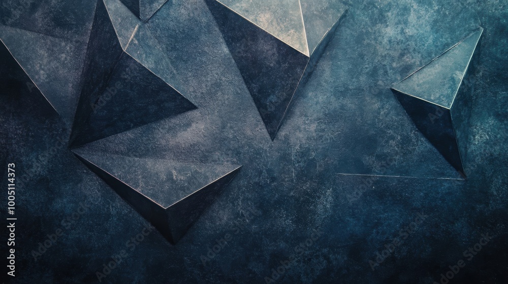 Poster this artwork showcases a dark geometric texture with sharp angular shapes, creating an intriguing vi