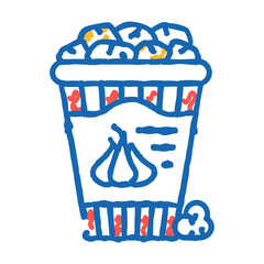 popcorn garlic doodle icon sketch vector. popcorn garlic sign. isolated symbol illustration