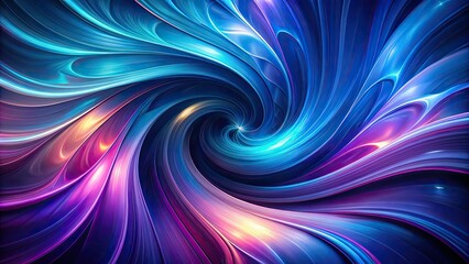 Fototapeta premium Vibrant blue and purple hues blend in a mesmerizing abstract swirl, creating a stunning, futuristic background with depth and dimension.