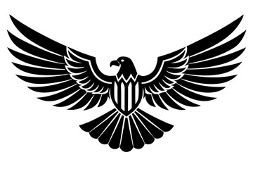 Naklejka premium Eagle silhouette, American eagle icon vector 