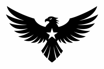 Eagle silhouette, American eagle icon vector
