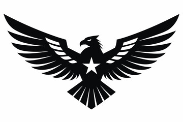 Eagle silhouette, American eagle icon vector
