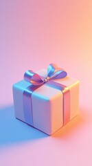 Obraz premium A beautifully wrapped gift box with a colorful ribbon, perfect for celebrations and special occasions.