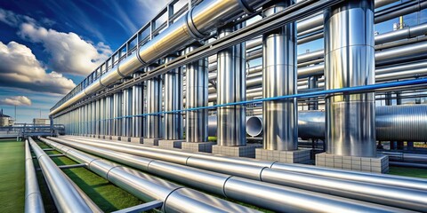 Industrial pipes transporting CO2 for storage