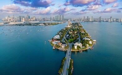 San Marino Island in the Venetian Islands in the Biscayne Bay, Miami, Florida, United States.