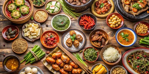 Traditional banquet dishes from China's Northeastern rural regions, Chinese cuisine, rural, traditional