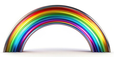 Obraz premium of rainbow chrome iridescent sweep, rainbow, chrome, iridescent,, abstract, design, colorful, prism, metallic, shiny