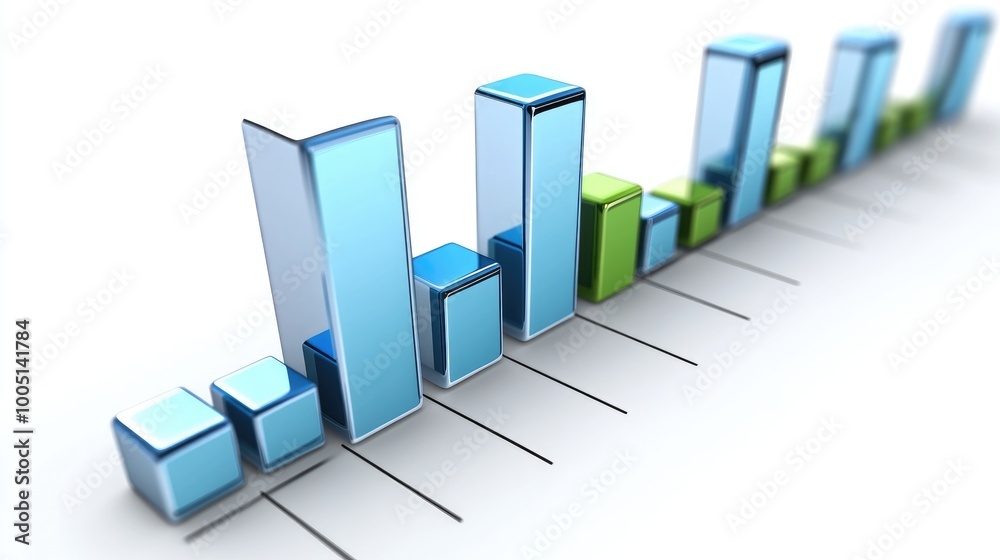 Poster modern bar graph with transparent elements