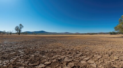 Dry Landscape Under Clear Blue Sky