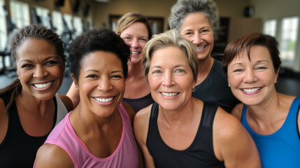 Active, fit senior women woman - in the gym