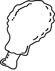 black and white fried chicken vector