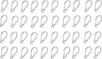 fried chicken seamless pattern background. doodle fried chicken pattern background. fast food background. Chicken leg seamless pattern. Chicken drumstick pattern