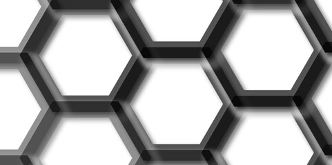 Modern simple style seamless pattern with hexagonal graphic design. Geometric art deco texture mosaic white background. Seamless pattern Vector modern geometry hexagon with black line.