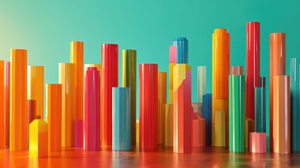 Obraz premium Colorful Abstract Structures on Vibrant Background