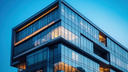 Obraz premium Modern office building in the evening