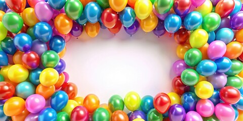 Obraz premium Colorful balloon decoration frame for a festive event , balloons, decoration, party, celebration, vibrant