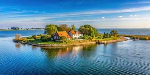 Obraz premium Tranquil island landscape of ?bel? in Denmark, Denmark, Fyn, Nordic, Scandinavian, Nature, Travel, Landscape, Island