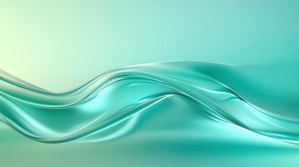 Fototapeta premium A green wave with a silver tint