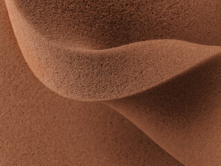 folds of thick brown sponge foam. rubber texture sheet with wavy edges