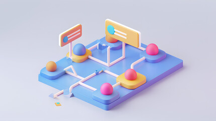 User Flow Icon User Experience 3D