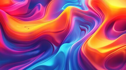 Vibrant Abstract Fluid Background with Colorful Waves
