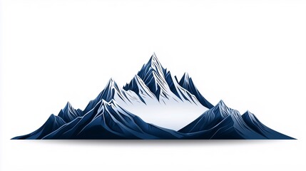 Peaceful Minimalist Cartoon Mountain Range Illustration