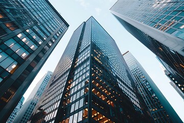 Modern office buildings in the financial district