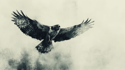 hawk, eagle, sky, sun, sunrise, sunset, flight, gold, Japanese pattern, Japan, tradition, typical, Japanese art, Japanese painting, ink painting, sumi-e, ukiyo-e, elegant, cool, landscape, wabi-sabi, 