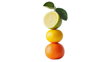 citrus fruits on a transparent background