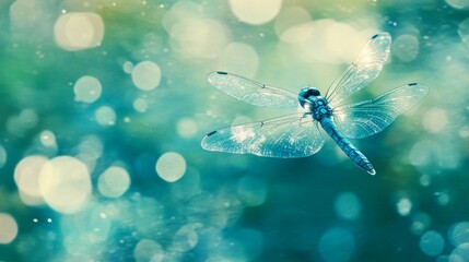 Delicate Dragonfly in Shimmering Soft Light