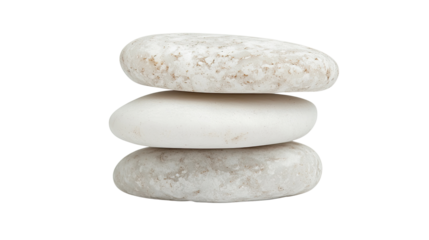 stones balanced in a zen formation on a transparent background