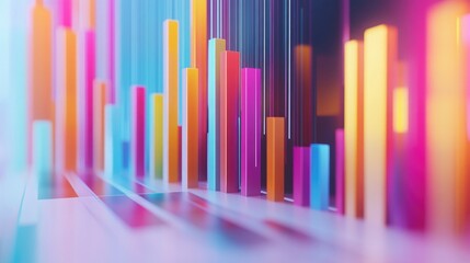 Vibrant Abstract Digital Art with Colorful Bars
