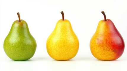 Fresh pear fruit isolated over white background