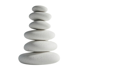 stones balanced in a zen formation on a transparent background