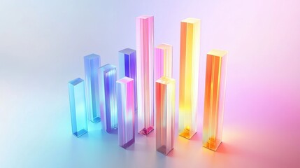 Obraz premium Colorful Geometric Bars on Soft Gradient Background