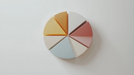 Fototapeta premium Colorful Geometric Pie Chart with Pastel Sections