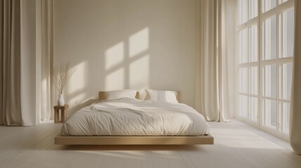 Calm and Minimalist Bedroom with Natural Light