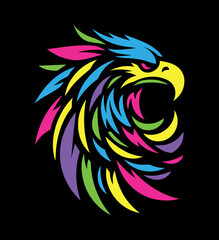 Colorful eagle illustration for designers backgrounds, textures, clipart