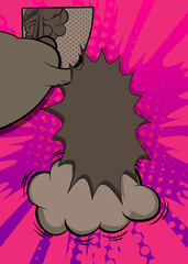 Cartoon purple gray background, comic book backdrop. Retro vector comics pop art design.