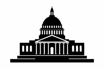 Obraz premium Washington Capitol building skyline silhouette vector