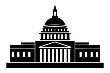 Washington Capitol building skyline silhouette vector



