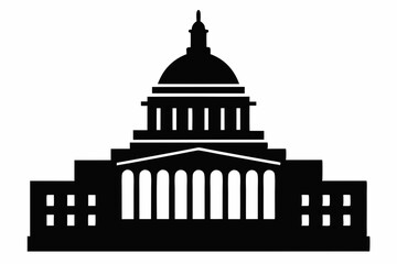 Washington Capitol building skyline silhouette vector



