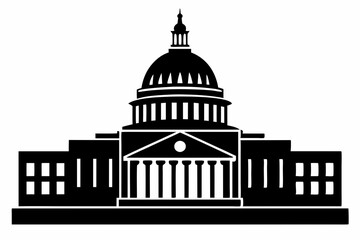 Washington Capitol building skyline silhouette vector



